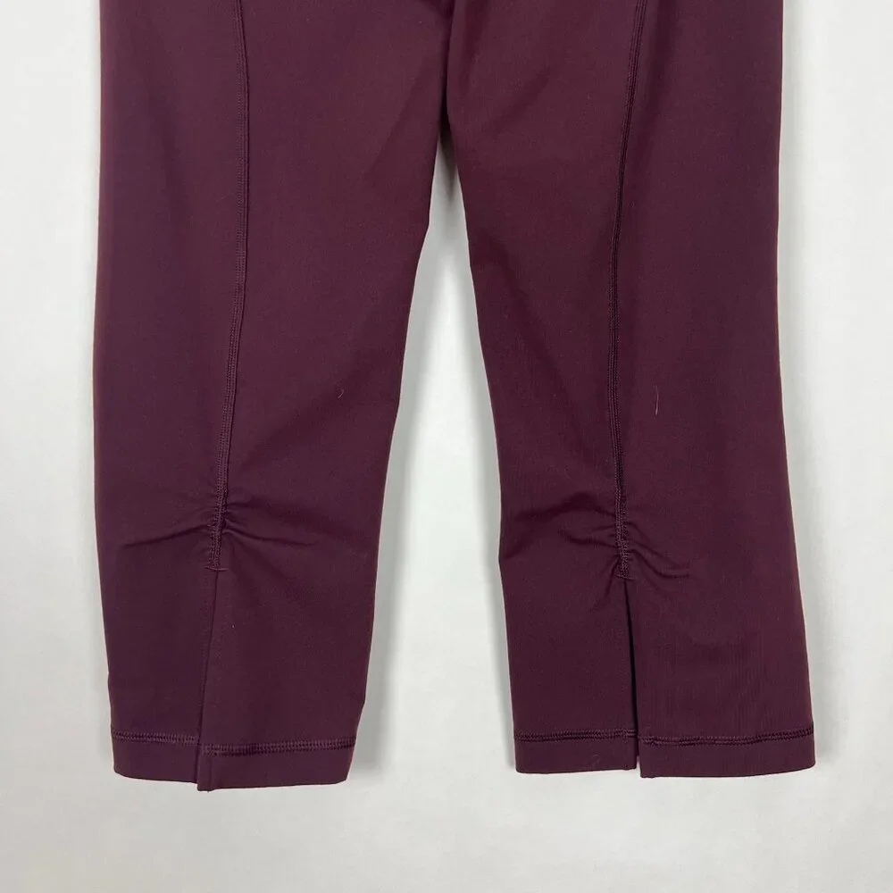 Lululemon Leggings Women's 6 Bordeaux Drama Gather & Crow Crop Slit Capri